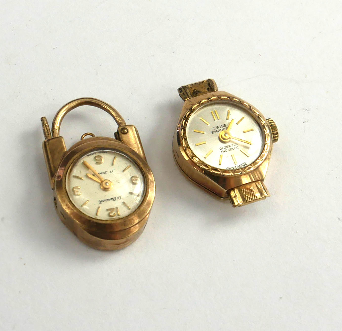 TWO VINTAGE 9CT GOLD LADIES’ WRISTWATCHES To include a silver tone dial watch marked 'Swiss