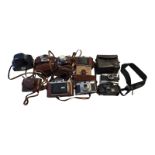 A COLLECTION OF TEN VINTAGE 35MM CAMERAS Including a Kodak Eastman Beau Brownie, Kodak Instamatic,