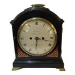 JAMES DUNCAN, AN EARLY 19TH CENTURY EBONIZED WOOD AND BRASS FUSEE BRACKET CLOCK Having a single