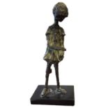 ALICE WINANT, ROMANIAN/AMERICAN, 1928 - 1989, A MODERN PATINATED BRONZE FIGURE, A YOUNG GIRL Cast in
