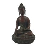 A BRONZE SEATED BUDDHA (ALSO KNOWN AS SHAKYAMUNI BUDDHA) (h 33cm) Condition: good