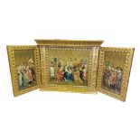 A GOTHIC REVIVAL TRIPTYCH AFTER MEDIEVAL DOUBLED ALTAR PIECE OF COLOGNE CATHEDRAL Originally painted