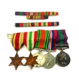 A SET OF FIVE WWII AND LATER BRITISH MILITARY MEDALS To include a silver General Service Malaya