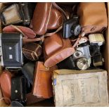 A LARGE COLLECTION OF EARLY 20TH CENTURY AND LATER CAMERAS To include Ensign box, Ilford