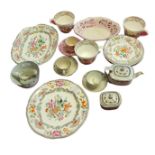STAFFORDSHIRE, AN EARLY 19TH CENTURY PEARLWARE DOLLS TEA SERVICE FOR TWO, CIRCA 1800 - 1820