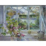 TIMOTHY EASTON, A LIMITED EDITION (33/75) COLOURED PRINT Titled ‘Autumn Lift Through The Leaves’,