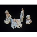 LLADRO, AN EARLY PORCELAIN GROUP, A YOUNG GIRL WITH SLEEPING CAT, CIRCA 1987 A Lladro porcelain