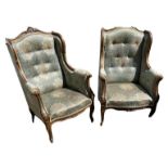 A PAIR OF LATE 19TH CENTURY LOUIS XV STYLE PART GILDED WALNUT ARMCHAIRS Each framed carved with