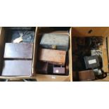 A COLLECTION OF ELEVEN VINTAGE SMALL LEATHER CASES Single carry handle, together with a collection