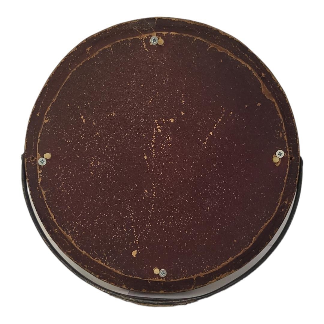 A 19TH CENTURY CARTE-LA-VISITE LADIES? SWING HANDLED CIRCULAR TRAY Having a tortoiseshell banded - Image 2 of 2