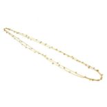 AN 18CT YELLOW GOLD AND DIAMOND TWO STRAND CABLE LINK NECKLACE. (41cm, gross weight 17.7g)