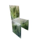 A DECORATIVE CONTEMPORARY PERSPEX SIDE CHAIR Painted with foliage.