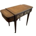 MANNER OF EDWARD AND ROBERTS, A 19TH CENTURY MAHOGANY AND INLAID LADIES? WRITING TABLE The green