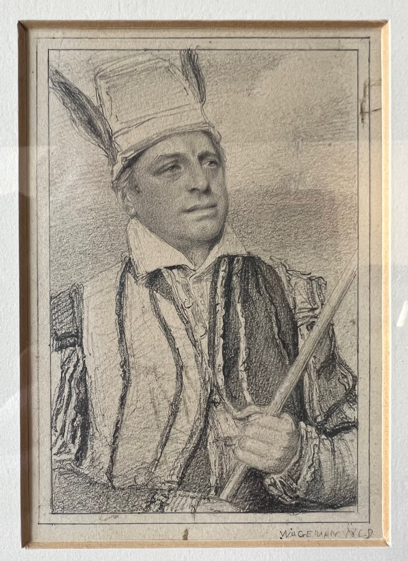 THOMAS CHARLES WAGEMAN, N.W.S., 1787 - 1863, PENCIL PORTRAIT DRAWING OF THE ACTOR JOHN FAWCETT, 1768 - Image 2 of 9