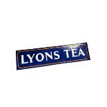 A VINTAGE LYONS TEA ENAMEL ADVERTISING SIGN. (68.8cm x 18cm)