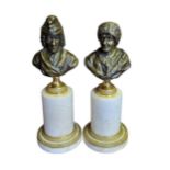 A PAIR OF 19TH CENTURY CONTINENTAL PATINATED BRONZE BUSTS, CENTRAL EUROPEAN GENTLEMEN (Possibly