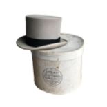 JAMES LOCK & CO., A LIGHT GREY TOP HAT WITH BOX St. James’ Street, together with three other hats to