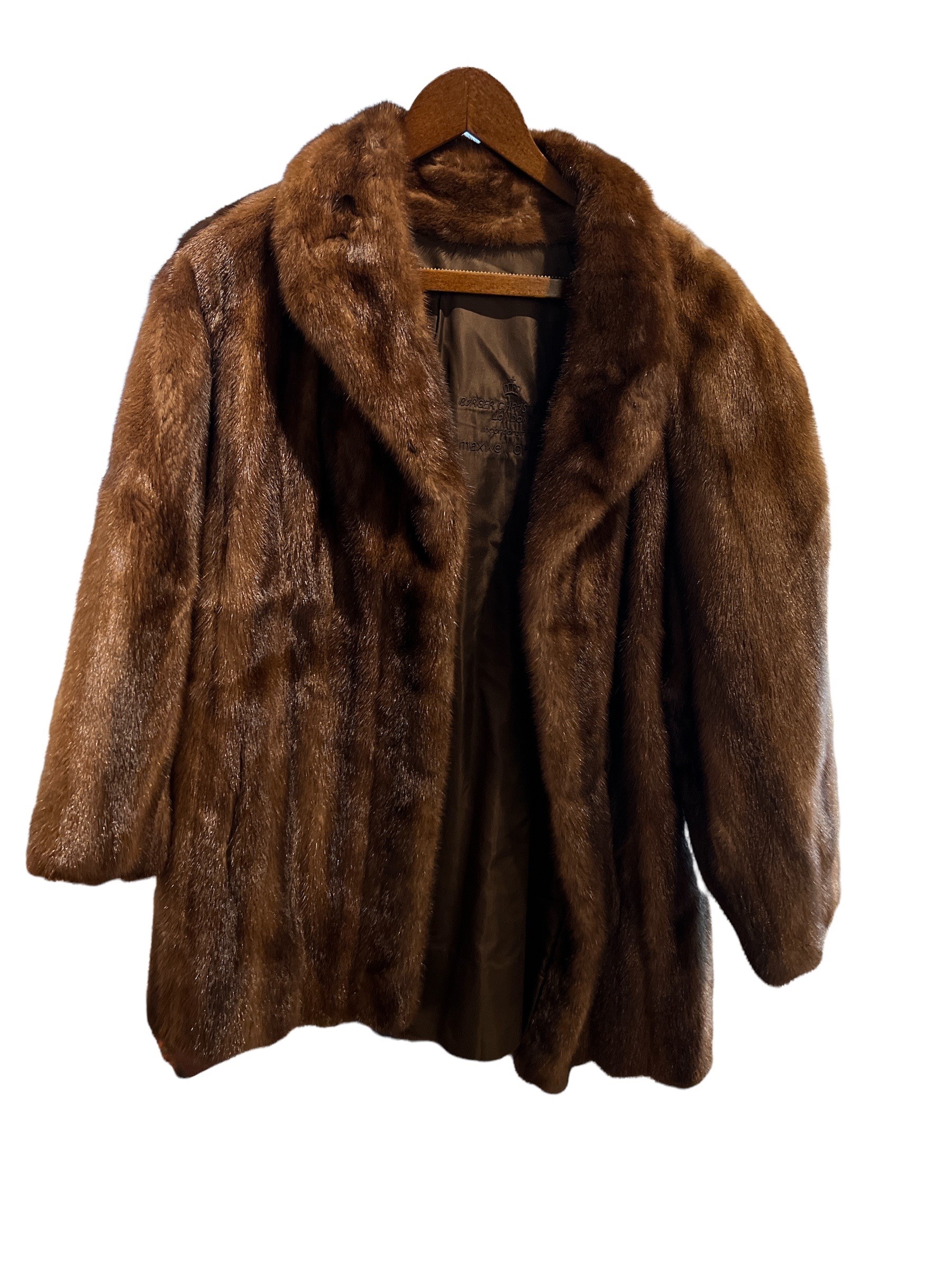 BIRGER CHRISTENSEN INCORPORATING MAXWELL CROFT, A SHORT FUR COAT. (size M)