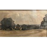 RODNEY JOSEPH BURN, R.A., 1899 - 1984, WATERCOLOUR Landscape, view (possibly Richmond Park),