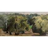 RODNEY JOSEPH BURN, R.A., 1899 - 1984, WATERCOLOUR Landscape, trees (possibly Richmond Park), signed