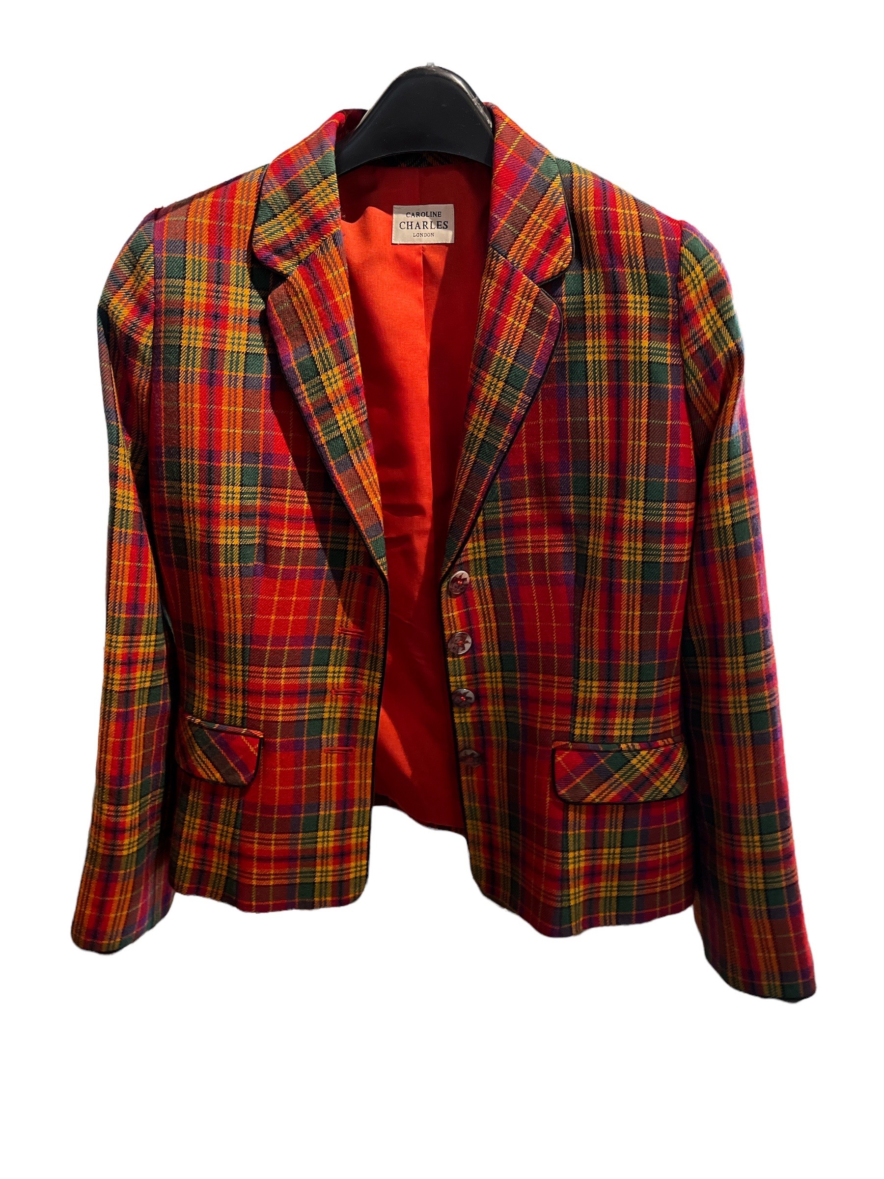 CAROLINE CHARLES, A TARTAN JACKET. (size 12)