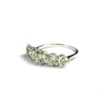 AN 18CT WHITE GOLD, FIVE STONE BRILLIANT CUT DIAMOND RING with WGI certificate (diamonds 2.10ct)