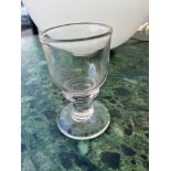 AN 18TH CENTURY GEORGIAN RUMMER DRINKING GLASS Having snapped pontil to base. (Height 14.2cm x