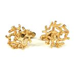 A PAIR OF 9CT GOLD CUFFLINKS Having naturalistic branch design. (10.6g, Height 2cm x Width 2cm x