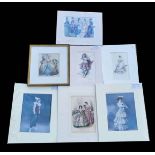 A COLLECTION OF 19TH CENTURY AND LATER FRENCH VINTAGE 'FASHION' HANDCOLOURED ENGRAVINGS To include