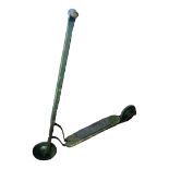 AN EARLY 20TH CENTURY VINTAGE FRENCH WOODEN CHILDS SCOOTER In original green painted finish, Circa