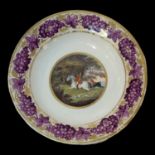 WILLIAM COTTON, A RARE EARLY 19TH CENTURY PRE BLOOR DERBY CABINET PLATE, CIRCA 1815 Centrally