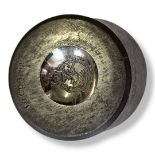A WWI BRITISH ARMY CAST IRON DYE PUNCH Cylindrical form, with intaglio design to base representing