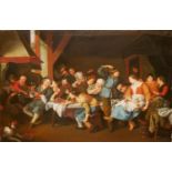 STUDIO OF MIGUEL CANAL, A LARGE 20TH CENTURY OIL ON CANVAS 18th Century tavern scene, cavorting