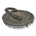 AN EARLY 20TH CENTURY ASIAN FILIGREE BASKET Having a single handle with fine wirework and tassel