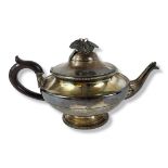 CHRISTOFLE, AN EARLY 20TH CENTURY SILVER PLATED TEAPOT Having a butterfly form finial
