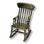WILLIAM COMYNS, A VINTAGE SILVER NOVELTY WINDSOR ROCKING CHAIR Hallmarked London, 1995. (approx 8cm)
