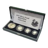 A 1997 SILVER BRITANNIA FOUR COIN PROOF SET Issued by The Royal Mint, comprising two pound, one