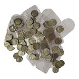 A COLLECTION OF HALF SILVER 1928 SIXPENCE COINS Some in protective wallets. (2.2cm each)