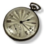 A VICTORIAN SILVER GENT’S POCKET WATCH Having an engraved silver tone dial and seconds dial,