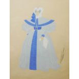 ROMAIN DE TIRTOFF ERTE, 1892 - 1990, WATERCOLOUR Lady in period costume, signed on bottom right,