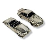 TWO 20TH CENTURY SILVER MODEL CARS Marked ‘.925’, one being Mercedes-Benz 190 S.L model and the