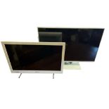 A PANASONIC FLAT SCREEN TELEVISION on stand, model number TX- L32E6B, along w
