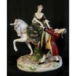 ROYAL NAPLES, 1771 - 1806, A 19TH CENTURY ITALIAN GROUP, ARISTOCRATIC COURTING COUPLE Polychrome