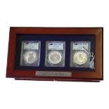 AN AUSTRALIAN 1OZ SILVER THREE COIN PROOF SET, DATED 2019 Titled 'Early Issue Silver Dollar Set',