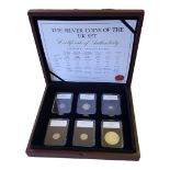 A SILVER SIX BRITISH COIN PROOF SET Titled ‘The Silver Coins of The UK Set', comprising a George V