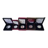 A COLLECTION OF FIVE 1OZ SILVER COMMEMORATIVE PROOF COINS To include a 2018 Canada $20 coin, The