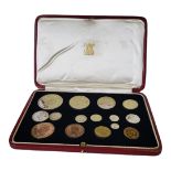 A KING GEORGE V SILVER AND BRONZE 1937 SPECIMEN COIN SET Comprising a full crown, Shilling,