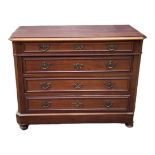 A 19TH CENTURY FRENCH COMMODE CHEST Of four long drawers, with canted corners. (106cm x 51cm x 83cm)