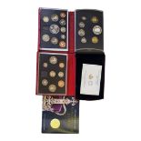 A COLLECTION OF SILVER AND CUPRONICKEL PROOF COIN SETS Comprising a 1997 five pound set, a