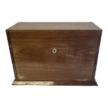 A 1970/1980’S MAHOGANY CASED GENTLEMAN’S NOVELTY COMPANION/CIGAR/PLAYING CARDS BOX AND COVER Top